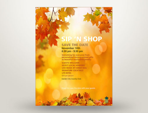 Sip ‘N Shop Event Ad
